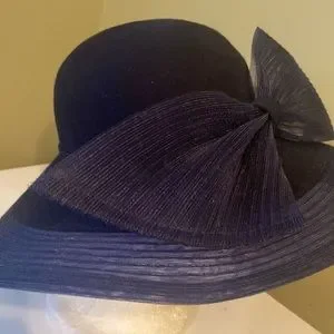 b michael N Y | Accessories | Stylish Navy Blue Wool Church  display picture 2